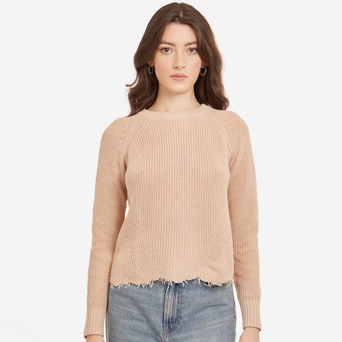 autumn cashmere Distressed Scallop Shaker in Latte
