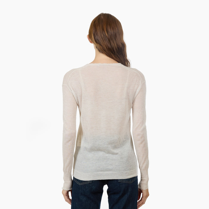 Autumn Cashmere Distressed Sheer Crew In Pita