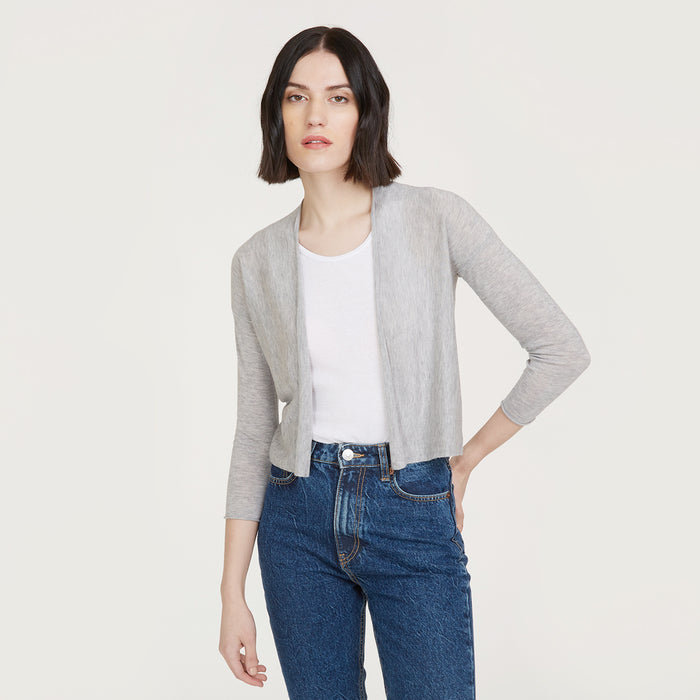 autumn cashmere Easy Crop Cardigan in Aluminum