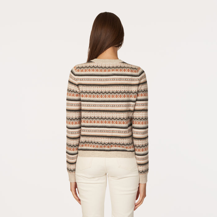 Autumn Cashmere Fair Isle Crew In Neutral Combo