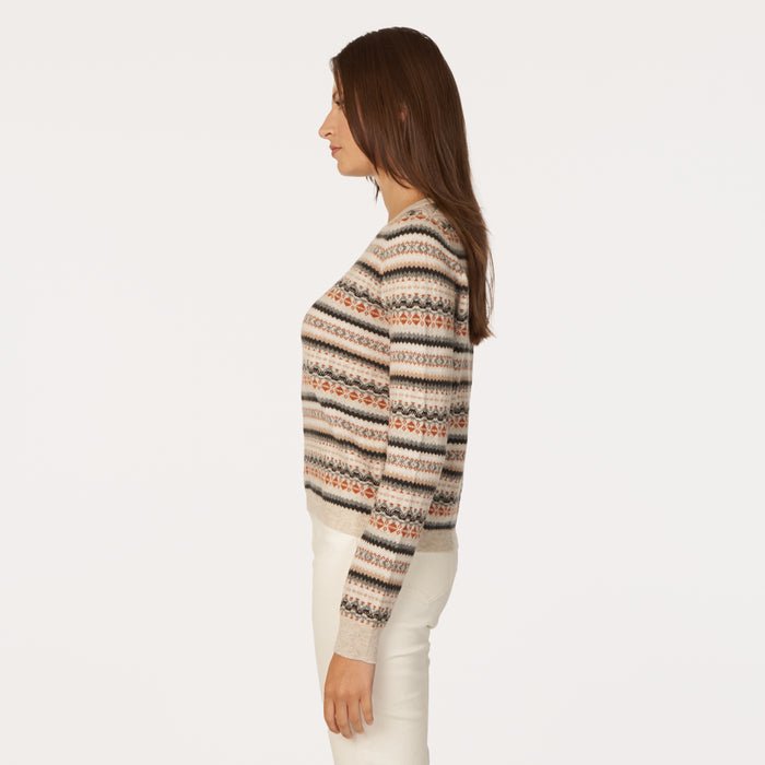 Autumn Cashmere Fair Isle Crew In Neutral Combo