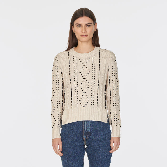 autumn cashmere Fisherman Cable w/ Hand Laced Suede