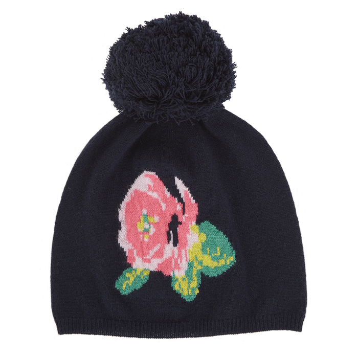 autumn cashmere Floral Beanie in Navy Combo