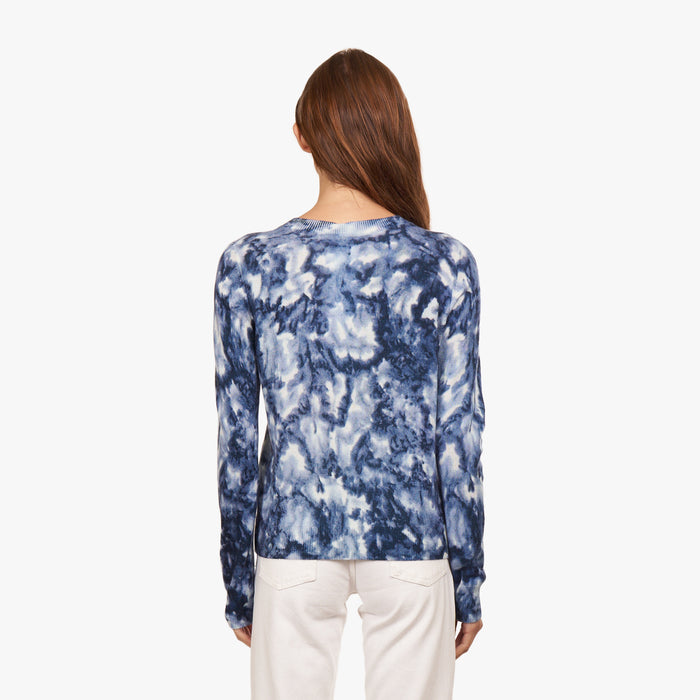 Autumn Cashmere Floral Print Crew In Blue Combo