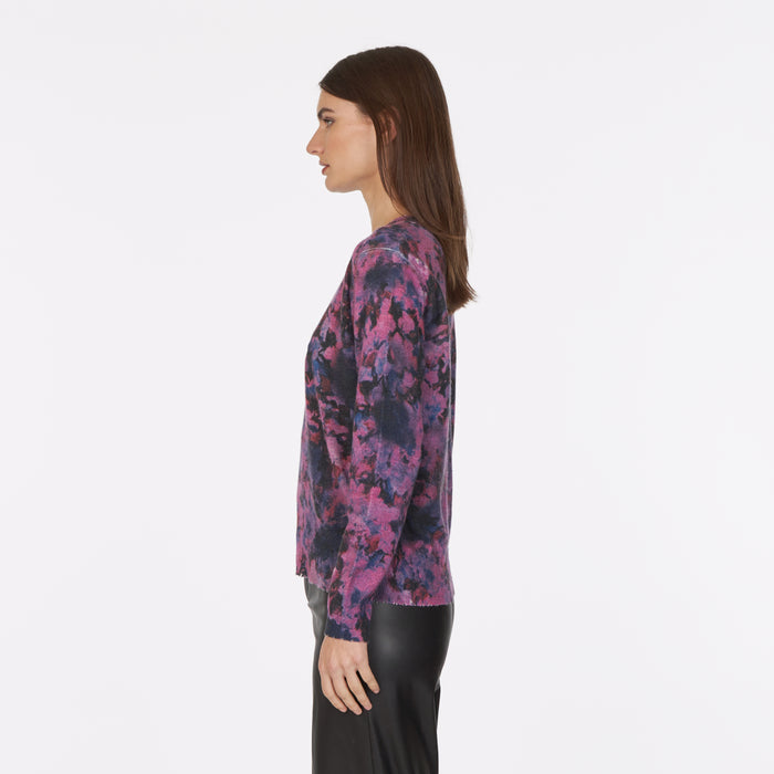 Autumn Cashmere Floral Print Distressed Crew