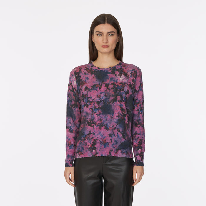 autumn cashmere Floral Print Distressed Crew