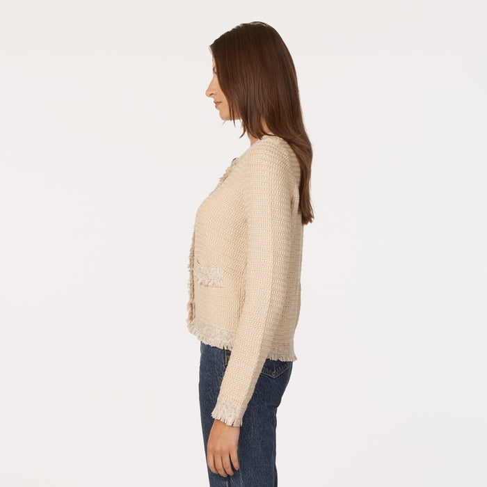 Autumn Cashmere Fringe Trimmed Chunky Jacket