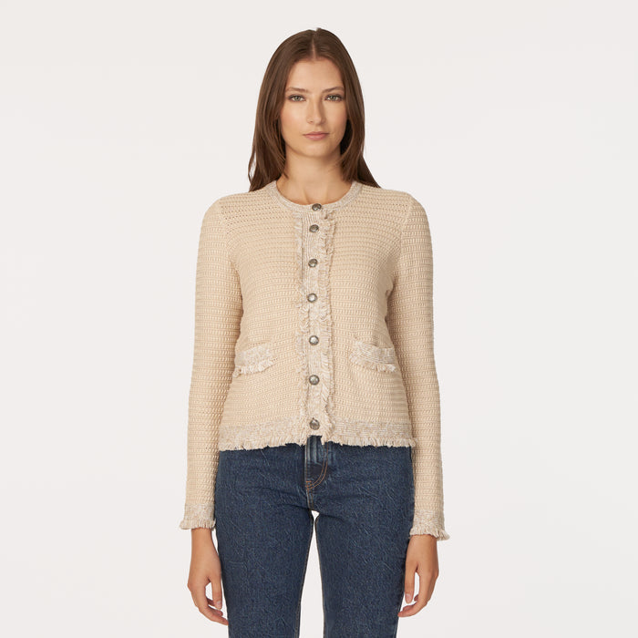 autumn cashmere Fringe Trimmed Chunky Jacket