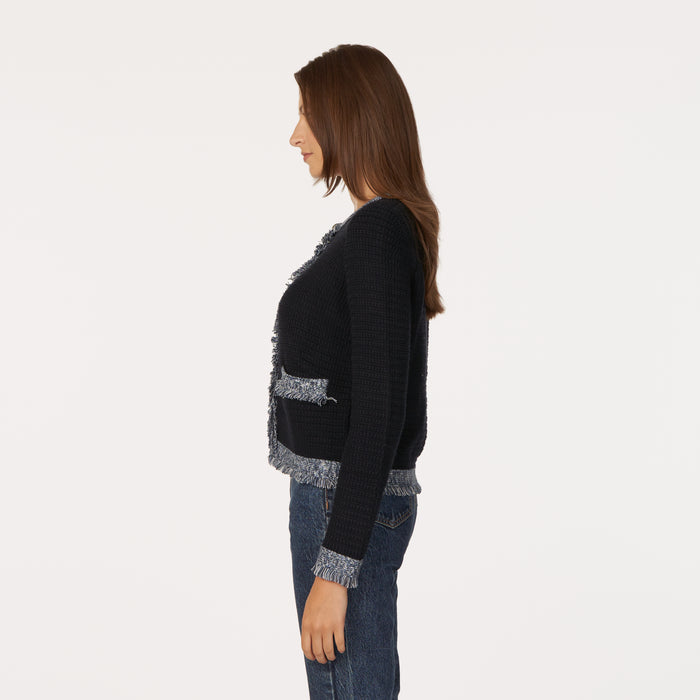 Autumn Cashmere Fringe Trimmed Chunky Jacket