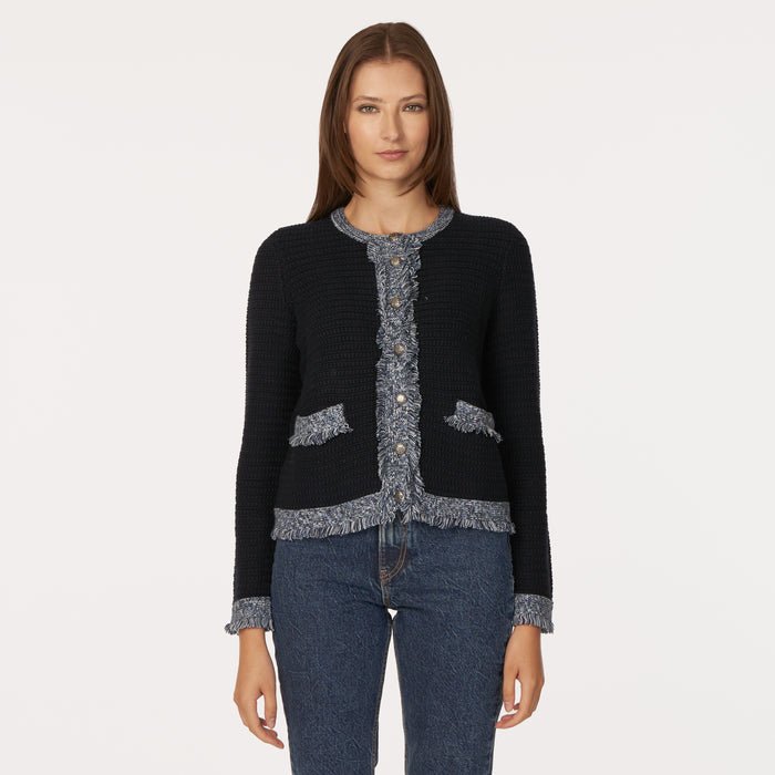 autumn cashmere Fringe Trimmed Chunky Jacket