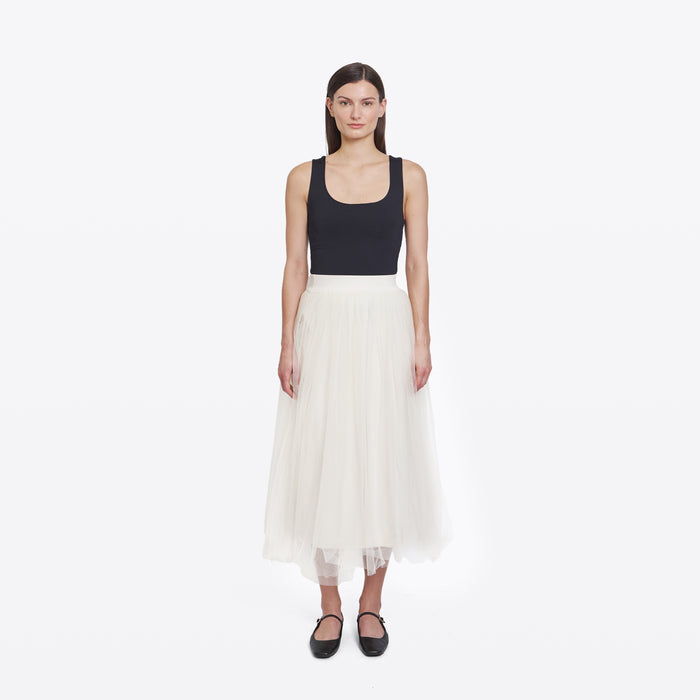 autumn cashmere Gathered Skirt w/ Tulle in Sand