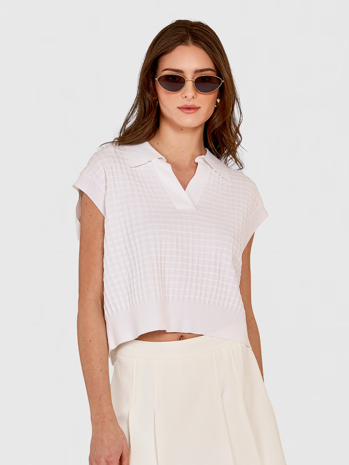 autumn cashmere Grid Stitch Johnny Collar