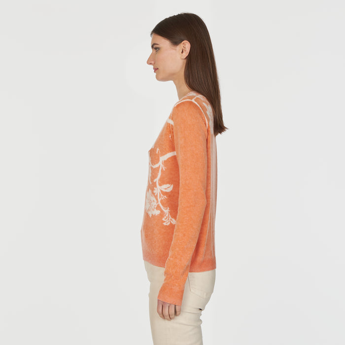 Autumn Cashmere Inked Asymmetric Floral V-Neck