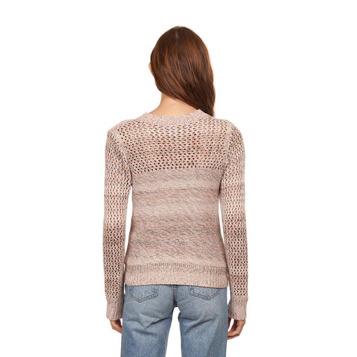 Autumn Cashmere Marled Mesh Crew In Neutral Combo