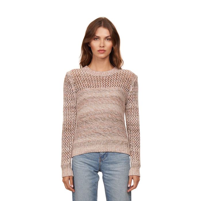autumn cashmere Marled Mesh Crew in Neutral Combo