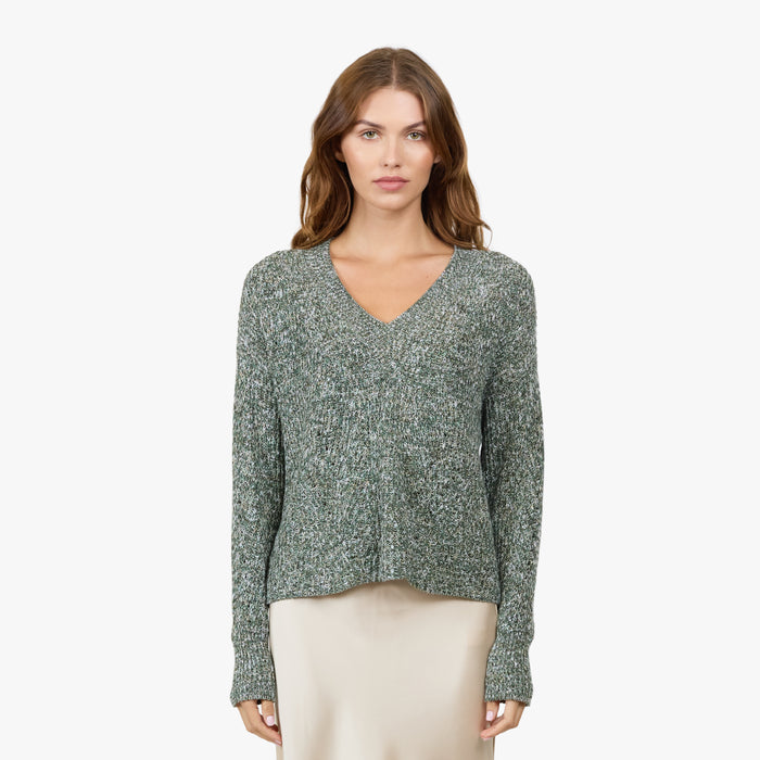 autumn cashmere Marled Shaker V in Camo Multi