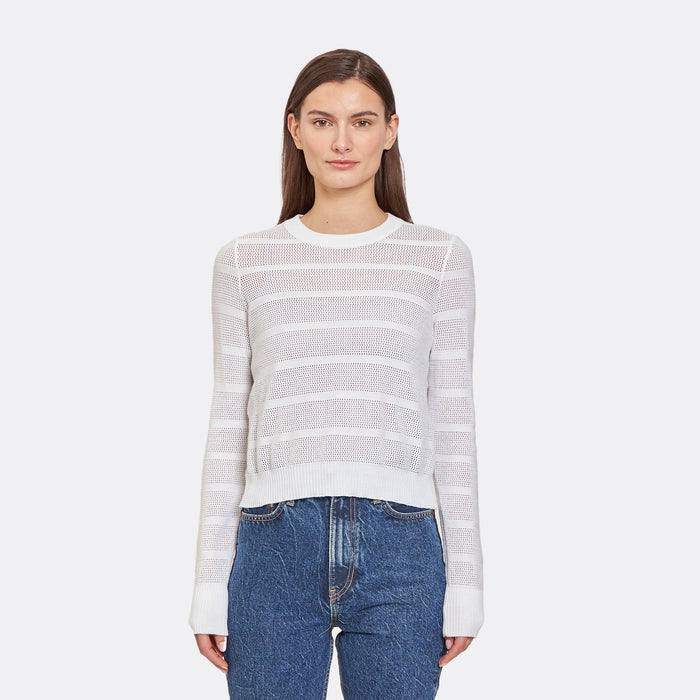 Autumn Cashmere Mesh Stitch Crew
