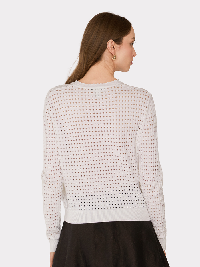 Autumn Cashmere Mesh Stitch Crew In Bleach White