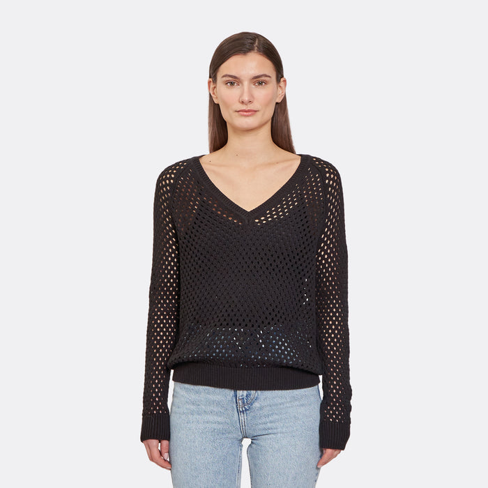 autumn cashmere Mesh V in Black
