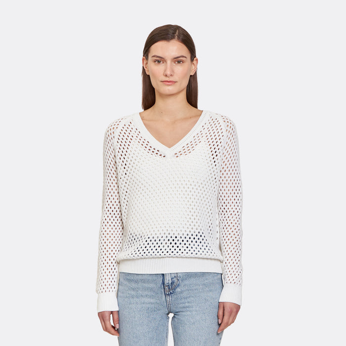 autumn cashmere Mesh V in White