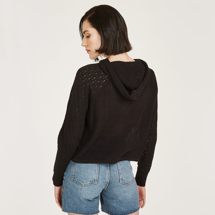 Autumn Cashmere Mixed Stitch Hoodie In Black