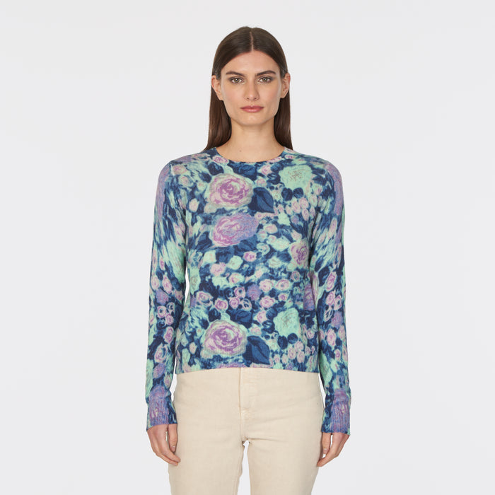 Autumn Cashmere Multi Color Floral Crew