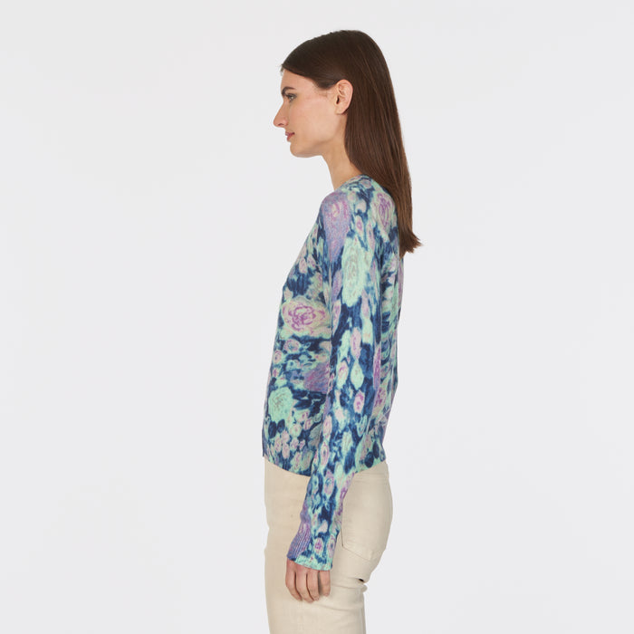 Autumn Cashmere Multi Color Floral Crew