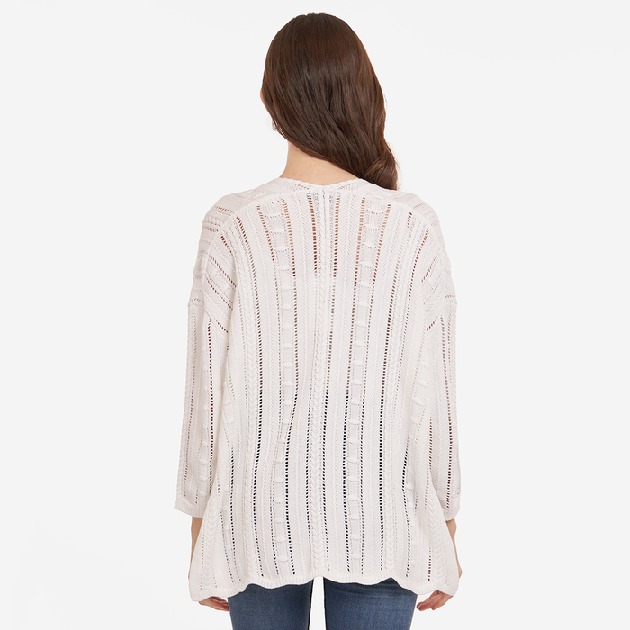 Autumn Cashmere Open Pointelle Duster In White
