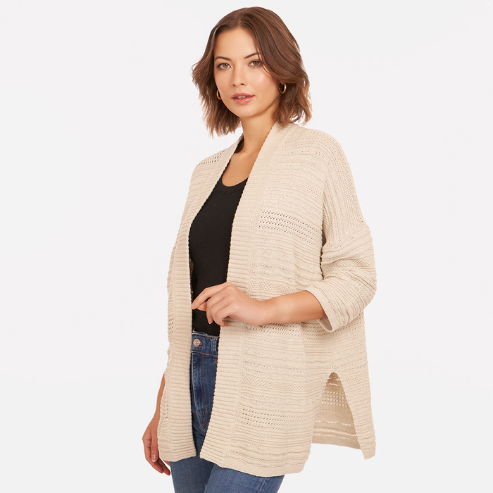 Autumn Cashmere Open Stitch Beach Duster In Hemp