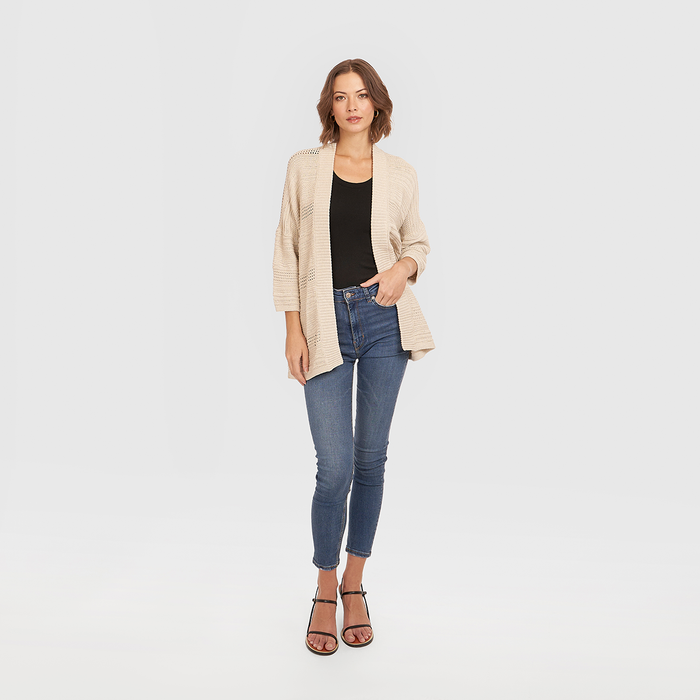 Autumn Cashmere Open Stitch Beach Duster In Hemp