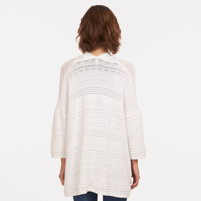 Autumn Cashmere Open Stitch Beach Duster In White