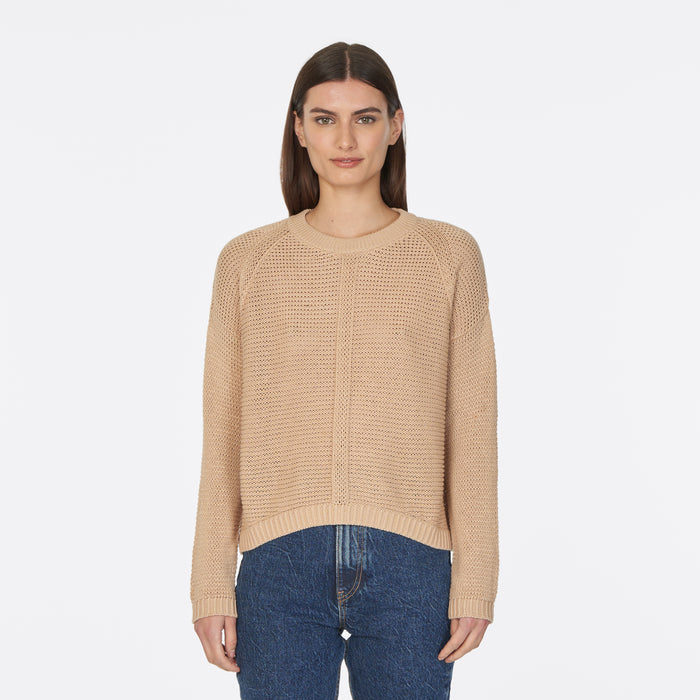 autumn cashmere Open Stitch Crew in Butterscotch