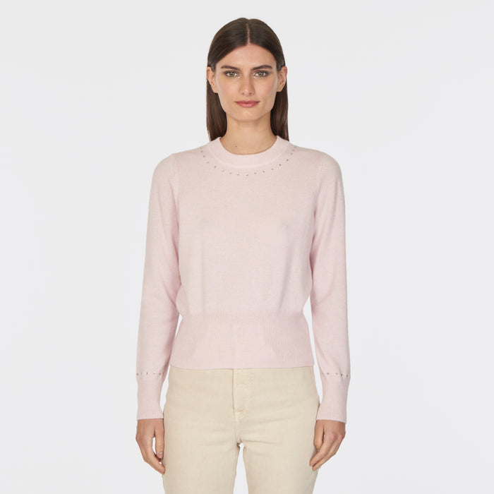 Autumn Cashmere Placed Jewel Crew