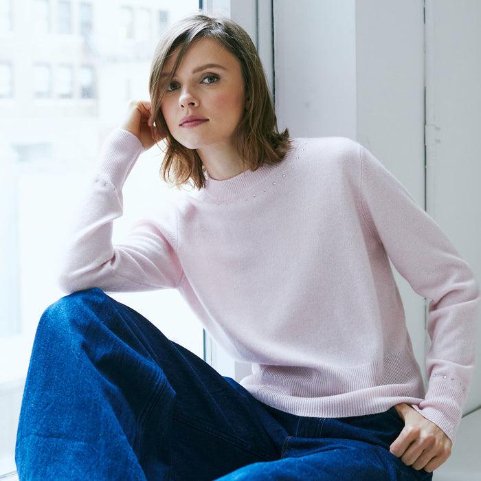 autumn cashmere Placed Jewel Crew