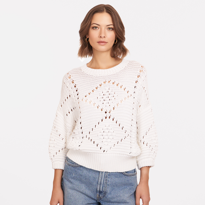 autumn cashmere Pointelle Drop Shoulder Crew
