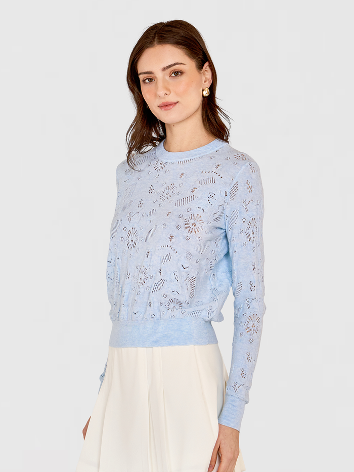 Autumn Cashmere Pointelle Fancy Stitch Crew