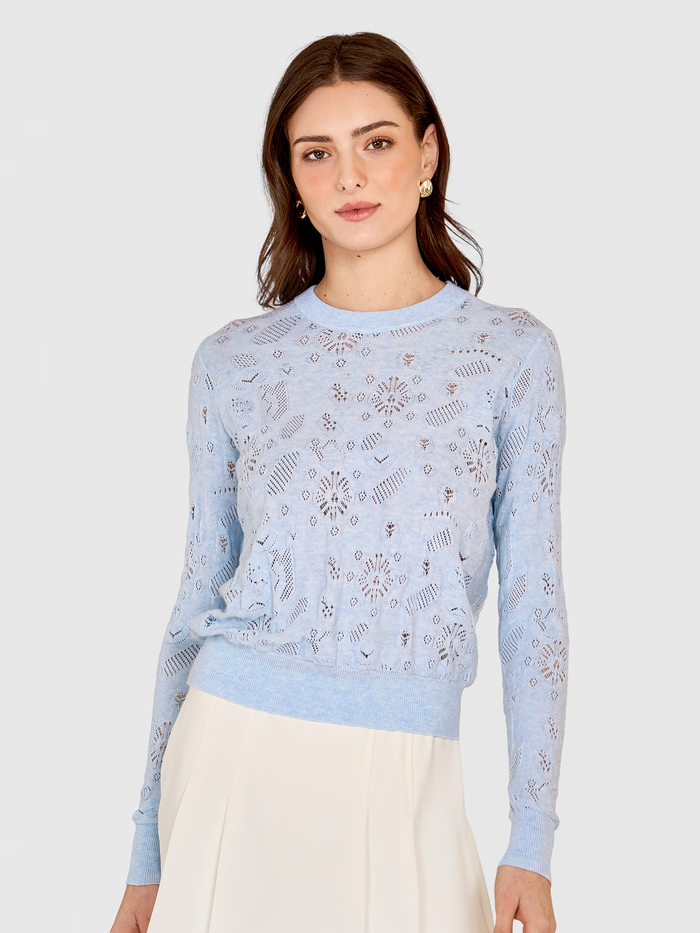 autumn cashmere Pointelle Fancy Stitch Crew