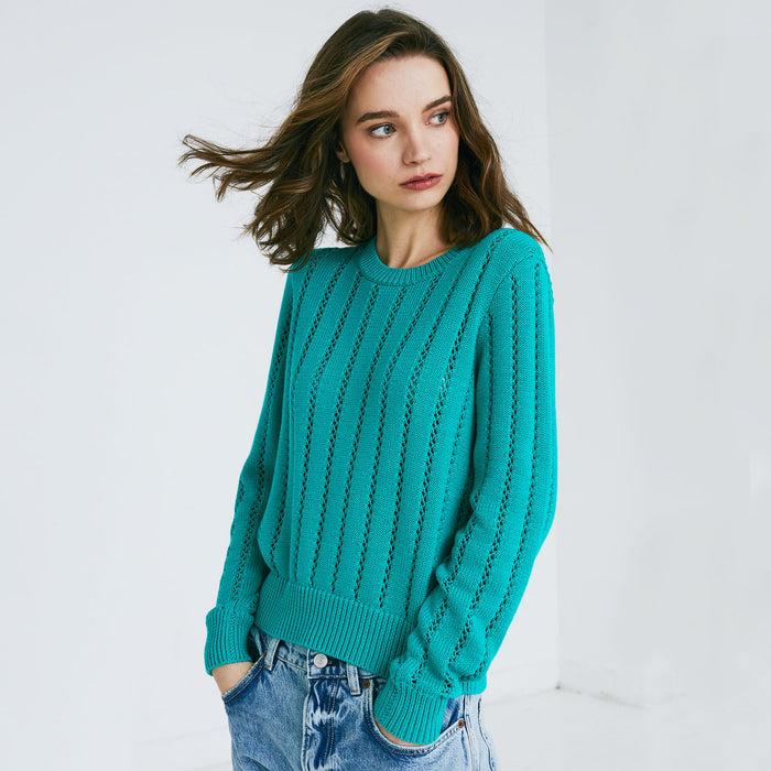autumn cashmere Pointelle Ladder Stitch Crew