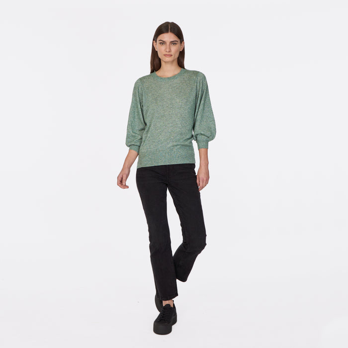 Autumn Cashmere Puff 3/4 Sleeve Crew