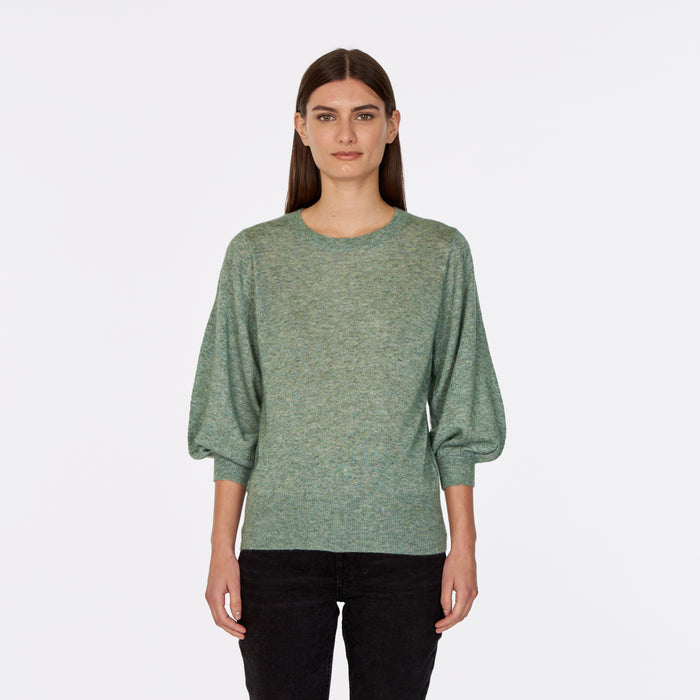 autumn cashmere Puff 3/4 Sleeve Crew