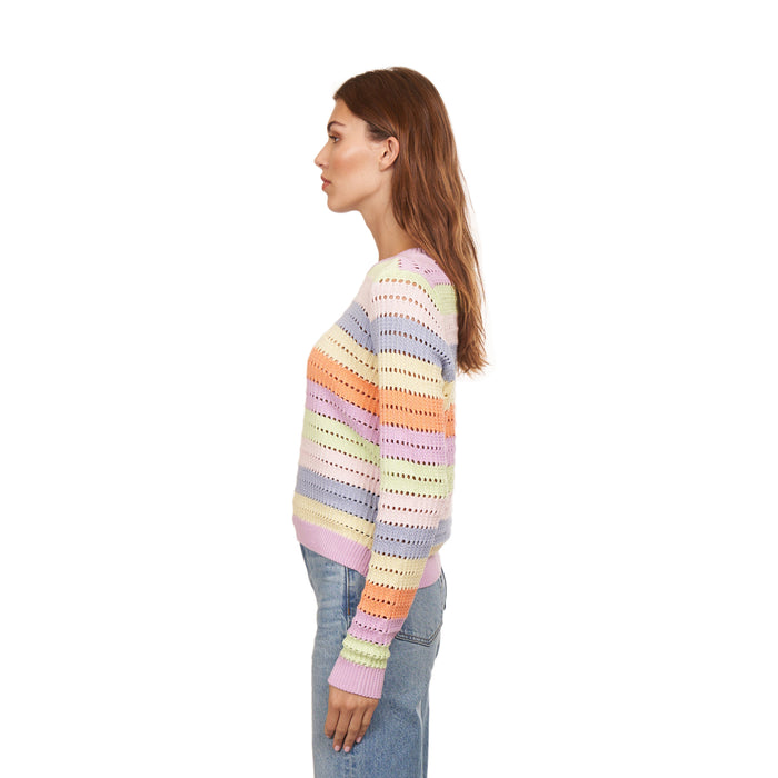 Autumn Cashmere Rainbow Pointelle Stripe