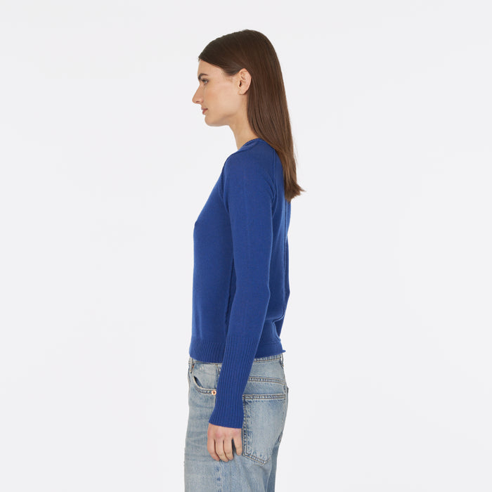 Autumn Cashmere Raw Edge Crew In Sodalite