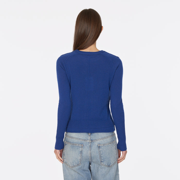 Autumn Cashmere Raw Edge Crew In Sodalite
