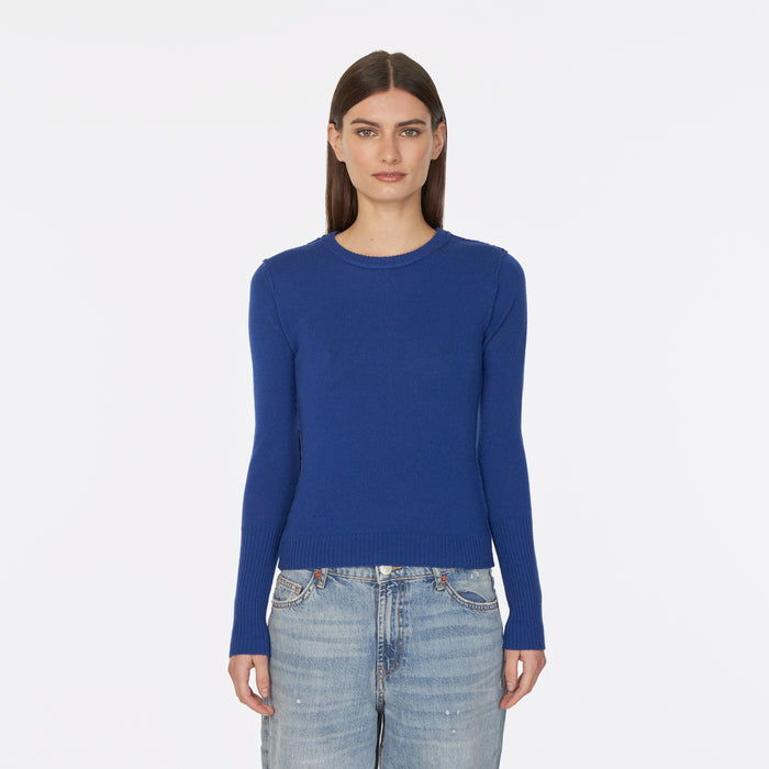 autumn cashmere Raw Edge Crew in Sodalite