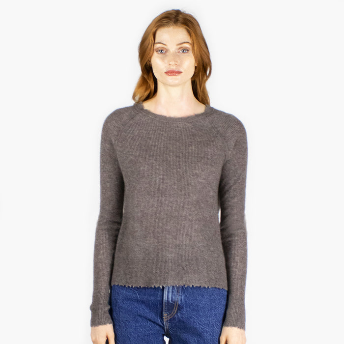 Autumn Cashmere Raw Edge Shaker Crew