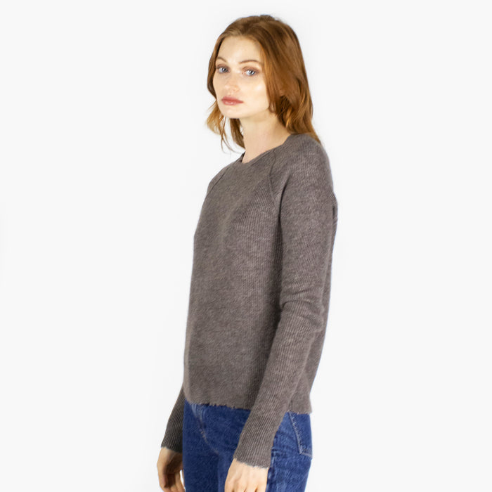Autumn Cashmere Raw Edge Shaker Crew