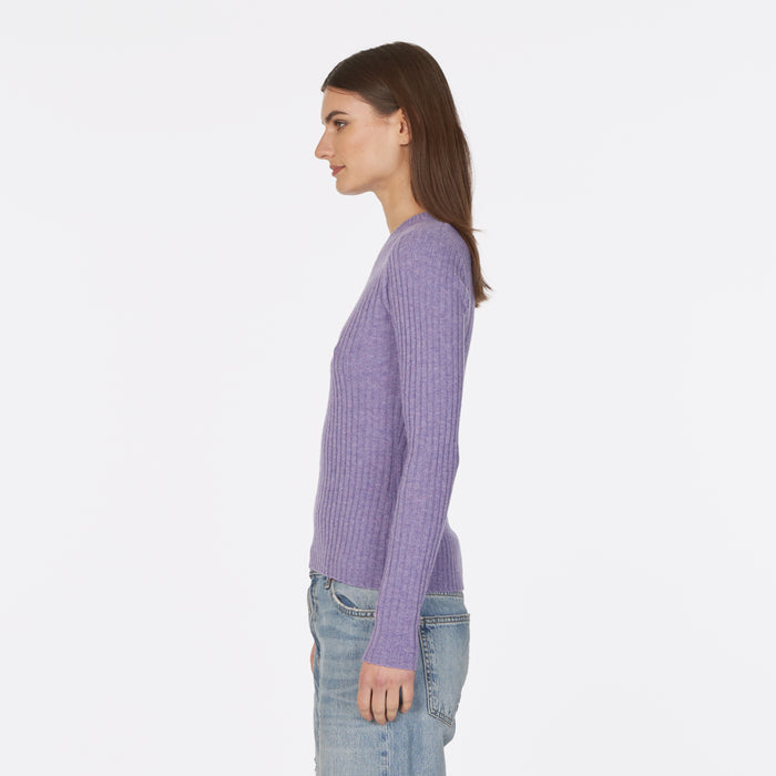 Autumn Cashmere Rib Crew In Hyacinth