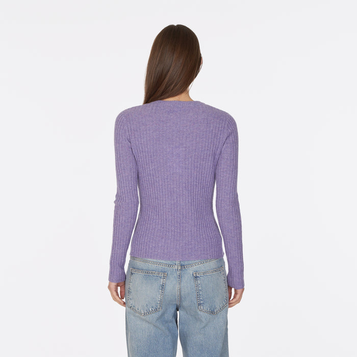 Autumn Cashmere Rib Crew In Hyacinth