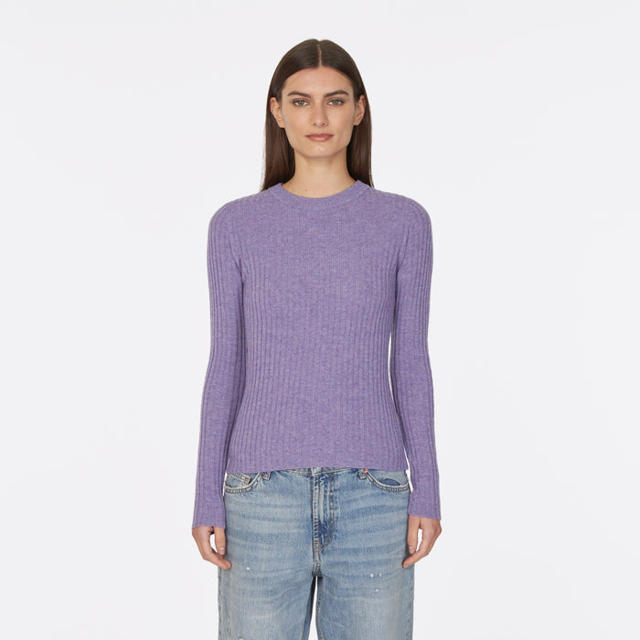 autumn cashmere Rib Crew in Hyacinth