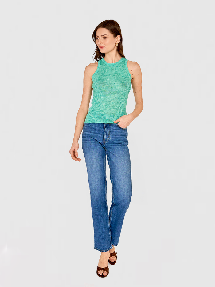 Autumn Cashmere Rib Halter Crew In Mint